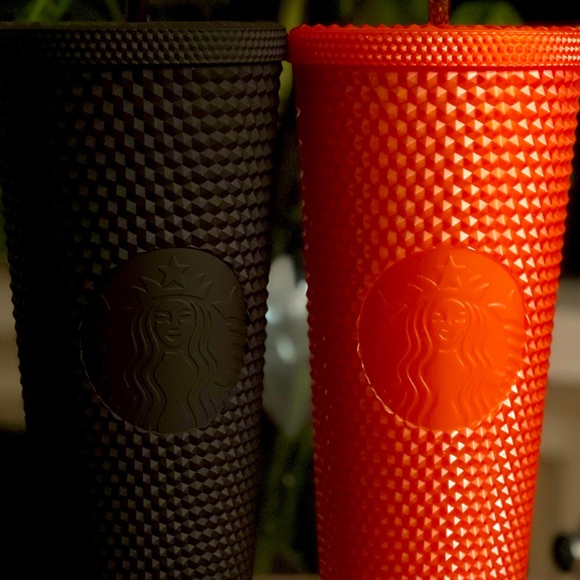 🎃NEW HALLOWEEN SET STARBUCKS 2022 Orange Bling & 2020 Black Venti Tumblers, NWT - Picture 6 of 15
